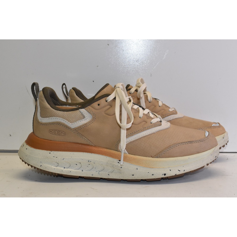 KEEN WK400 Walking Sneakers Safari Birch Womens 8.5 Leather Mesh Curved Sole